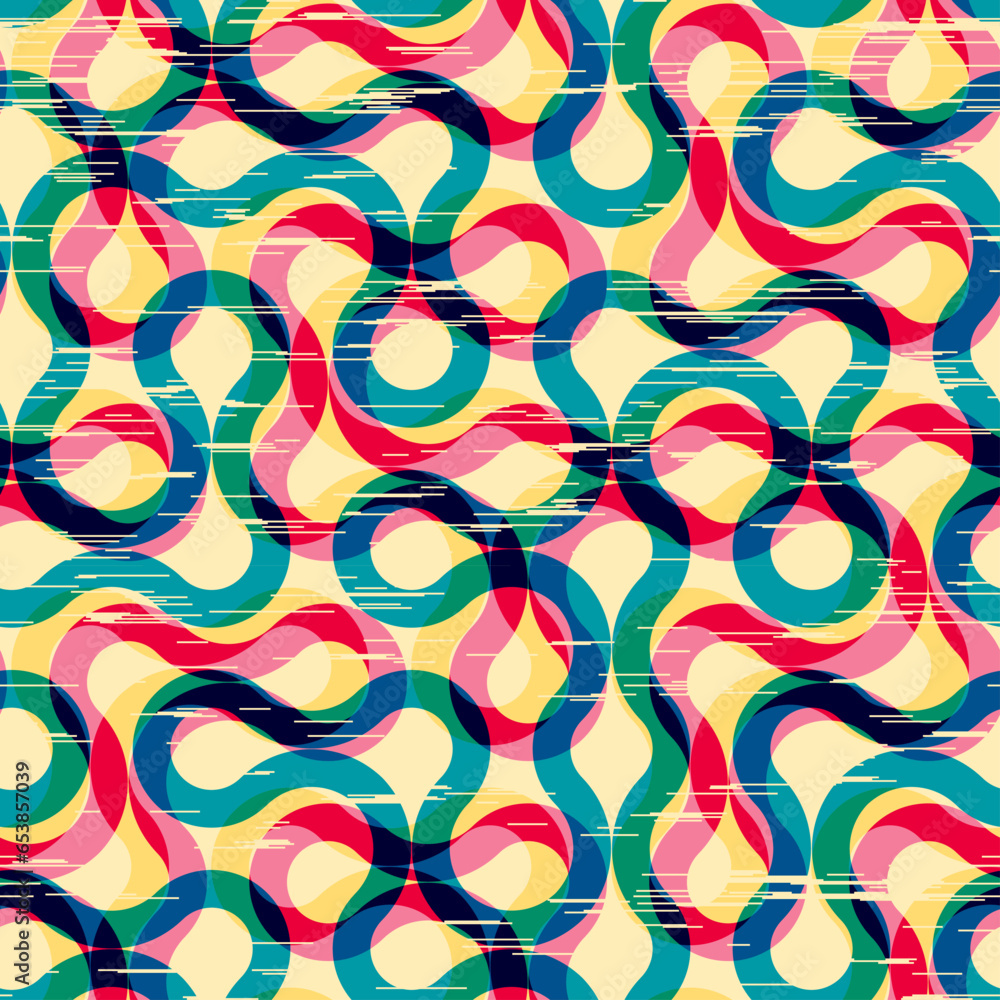 Poster geometric abstract pattern. geometric vintage risograph style. vector image.