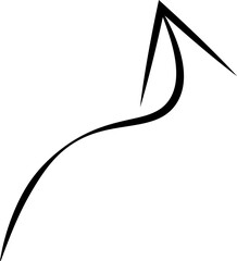 Arrow doodle. Doodle simple sketch. Scrawl element. Hand drawn effect arrow. Hand drawn effect arrow upward direction