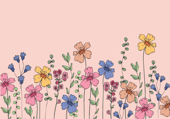 Flower logo, floral logo, flower hand drawn, flower illustration, set, pattern,watercolor, logo design