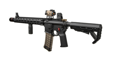 Modern automatic rifle isolated on white background. Weapons for police, special forces and the...