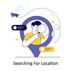 Searching For Location Flat Style Design Vector illustration. Stock illustration