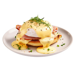 Egg benedict isolated on transparent background
