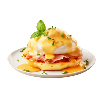 Egg benedict isolated on transparent background