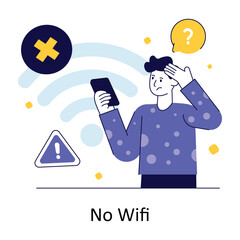 No Wifi  Flat Style Design Vector illustration. Stock illustration