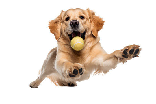 dog in motion, playing, running isolated on transparent background