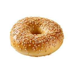 bagels with sesame seeds isolated on transparent background