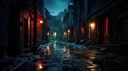 Moody, atmospheric alleyways and backstreets at night