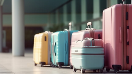Suitcases for luggage. AI Generated