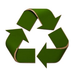 Obraz premium Recycle sign made of green card board, reduce reuse recycle, earth day, global warming, eco friendly concept