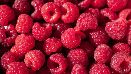 Ripe raspberries. Raspberry background. Fresh ripe organic raspberries banner. Juicy berry