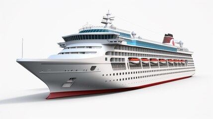 Passenger ship realistic isolated 8k white background.Generative AI