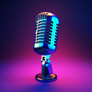retro microphone 3d icon