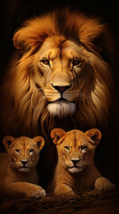 Fototapeta premium família de leões 