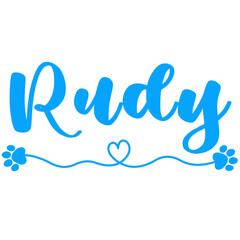 Fototapeta na wymiar Rudy Name for Baby Boy Dog