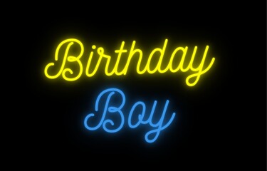 Neon effect birthday wish to celebrate birthday party.