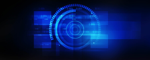 2d illustration Abstract futuristic electronic circuit technology background
