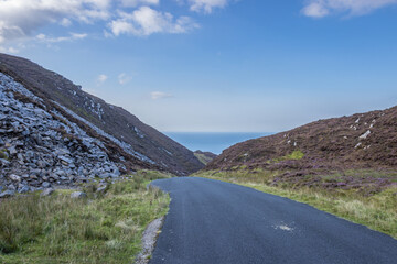 Lenan, Ireland - September 1 2023 "Wild Atlantic Way scenic road, Gap of Mamore"