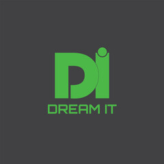 DI Letter Minimal Logo Design Template Vector Illustration