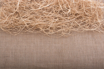 Straw placed on canvas as background