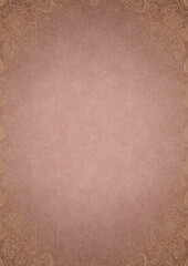 Hand-drawn unique abstract ornament. Light semi transparent pale pink on a pale pink background, with vignette of same pattern in golden glitter on a darker background color. A4. (pattern: p01e)
