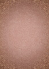 Hand-drawn unique abstract ornament. Light semi transparent pale pink on a pale pink background, with vignette of same pattern in golden glitter on a darker background color. A4. (pattern: p03e)