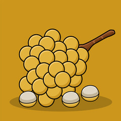 a vector illustration about longan fruit
