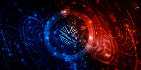 Fingerprint Scanning Technology Concept 2d Illustration