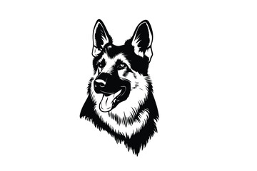 Celebrating German Shepherds: Detailed Vector Artwork for Dog Lovers