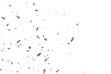 Fototapeta premium Silver glitter confetti on a white background. Decorative element.