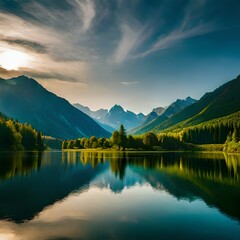 Fototapeta premium lake in the mountains