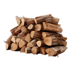 Firewood (Hickory) isolated on transparent background