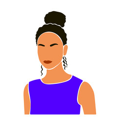 Abstract Minimalist Woman Girl Portrait Avatar Icon Element 