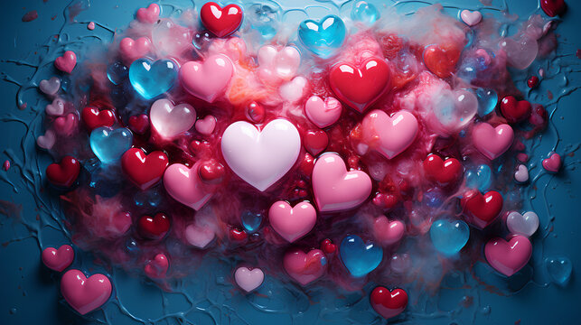 Fototapeta valentines day background with hearts
