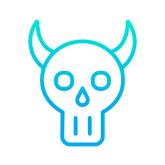 Outline gradient Skull Evil icon