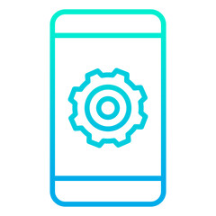 Outline gradient Settings Mobile phone icon
