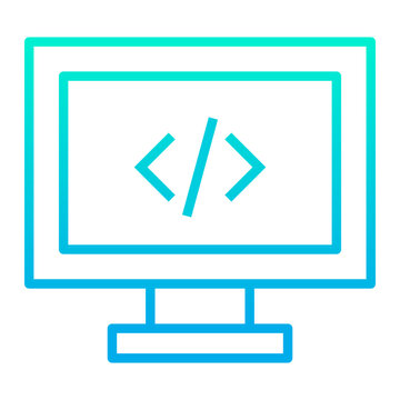 Outline gradient Monitor code icon