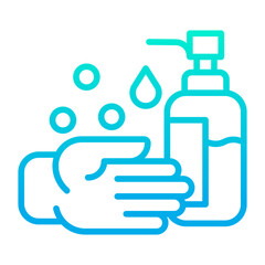 Outline gradient Hand wash icon
