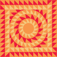 ethnic red orange abstract colorful Hijab Square Scarf Design with ornaments and geometric shapes classic and modern Pattern silk neck scarf duvet cover carpet rug design texture vector