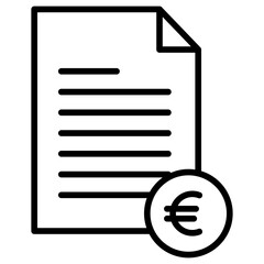 Outline Euro document icon
