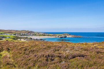 Ballygorman, Ireland - September 1 2023 "Wild Atlantic Way scenic, Malin Head Harbour"