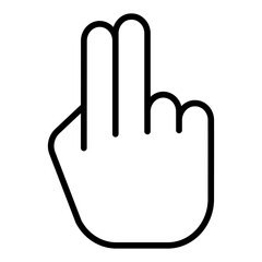 Outline Two finger hand gesture icon