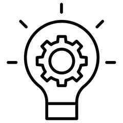 Outline Idea cog icon