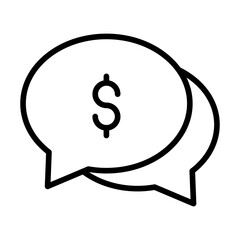 Outline Dollar Chat Bubble icon