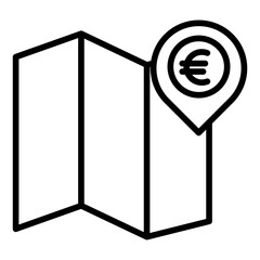 Outline Euro Place icon