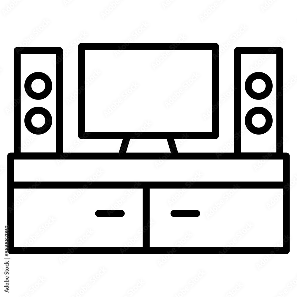 Sticker outline home theater icon