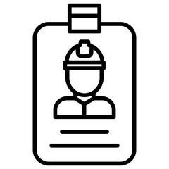 Outline Worker Id icon