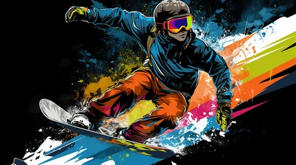 Fotobehang prancha de snowboard pop arte estilo  © Alexandre