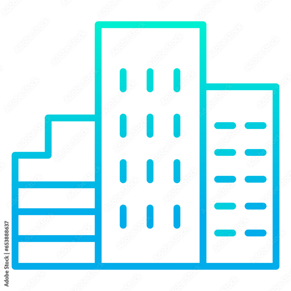 Sticker outline gradient hotel icon