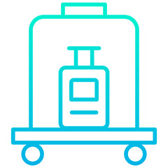 Outline gradient Hotel Trolley icon