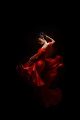 Foto op Canvas Attractive spanish Woman dancing flamenco, art. AI generative © LN